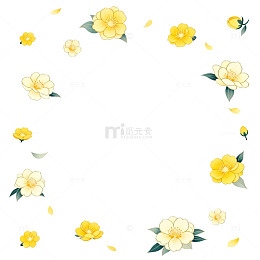 淡雅黄花背景装饰图案