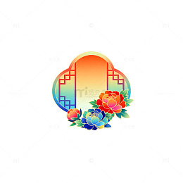 彩色传统花纹装饰图案