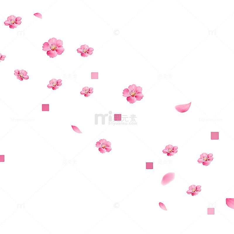 浪漫樱花飘落插画素材