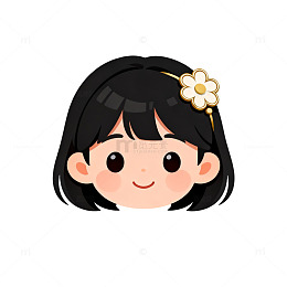 卡通风格小女孩头像设计素材