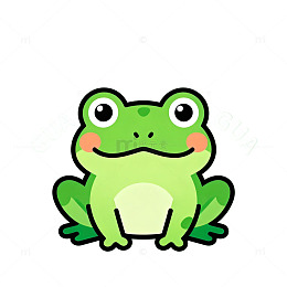 卡通青蛙可爱插画设计素材