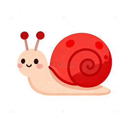可爱卡通蜗牛插画素材