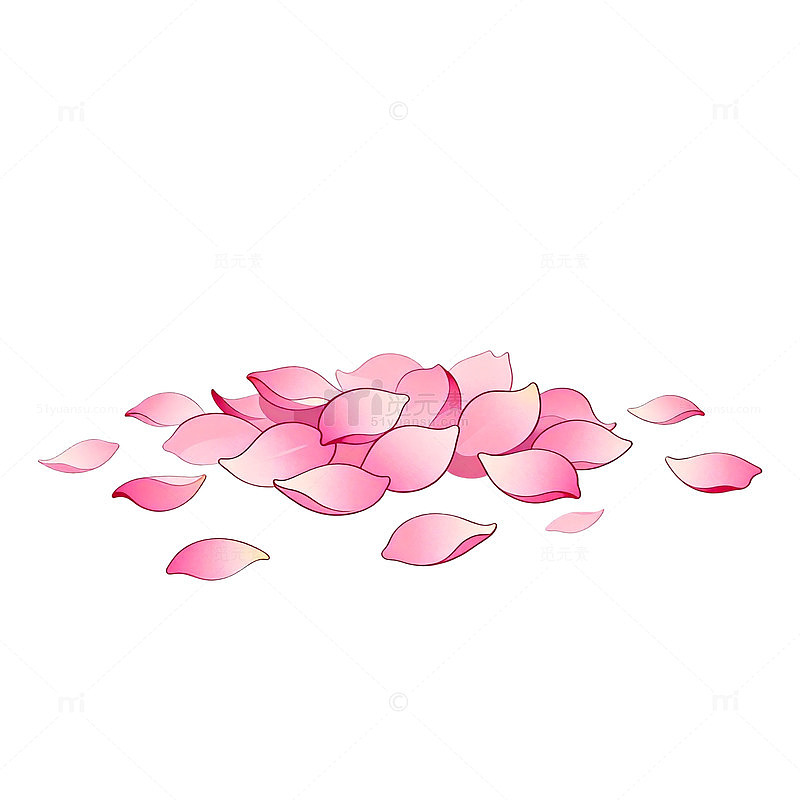 粉色花瓣卡通图案设计元素
