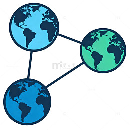 网络地球图标矢量素材