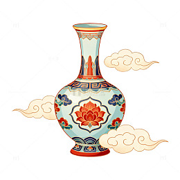 中国风花瓶图案设计元素