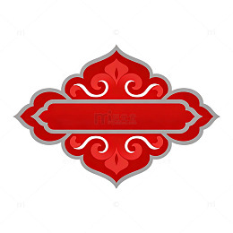 红色花纹装饰图案设计元素
