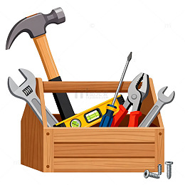 木质工具箱卡通插画
