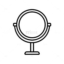 简约圆形化妆镜图标
