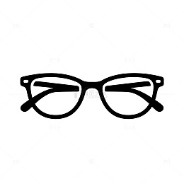 简约黑框眼镜矢量图标