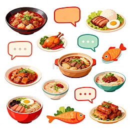 卡通美食插画设计元素