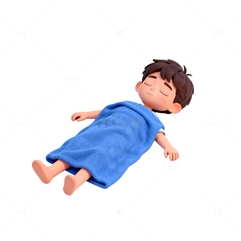 卡通男孩玩偶休息模型