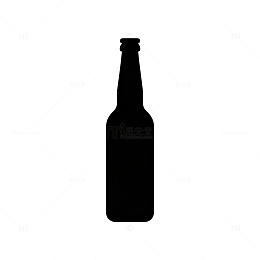 黑白色调酒瓶剪影图标
