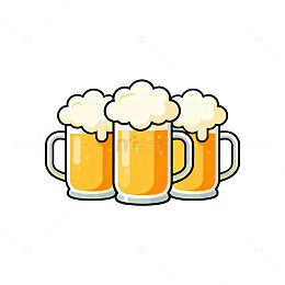 卡通啤酒杯图案