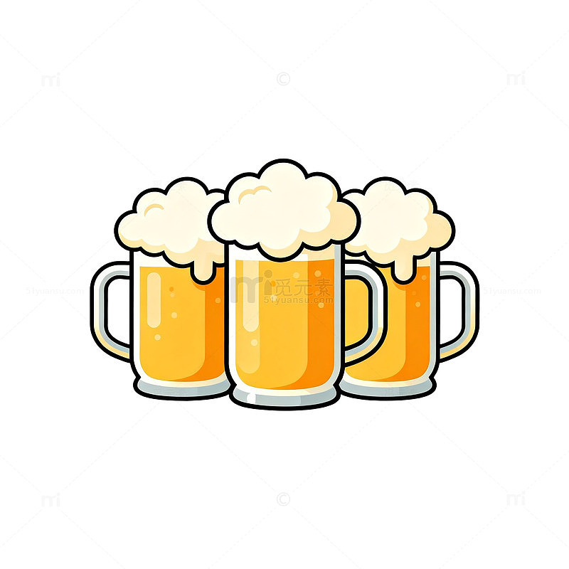 卡通啤酒杯图案