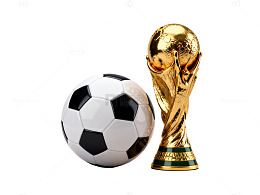 足球奖杯与足球插画