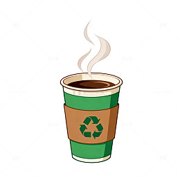 环保咖啡杯插画素材