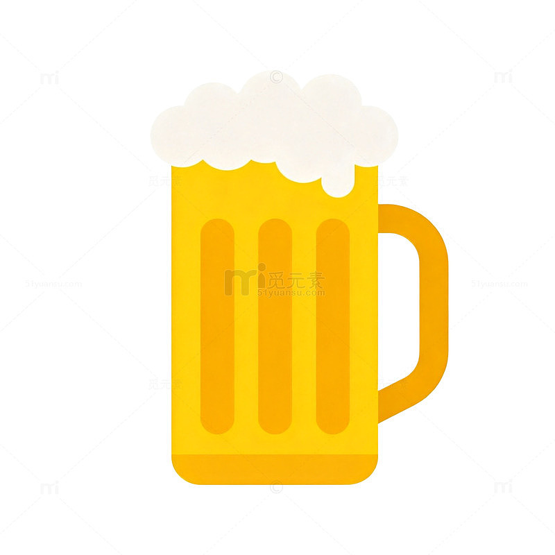 扁平风啤酒杯插画元素