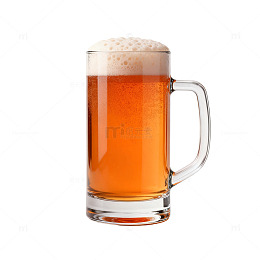 透明玻璃啤酒杯插画素材