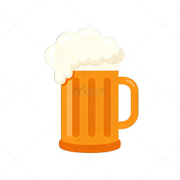卡通风格啤酒杯插画素材