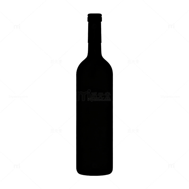 黑色酒瓶剪影图标