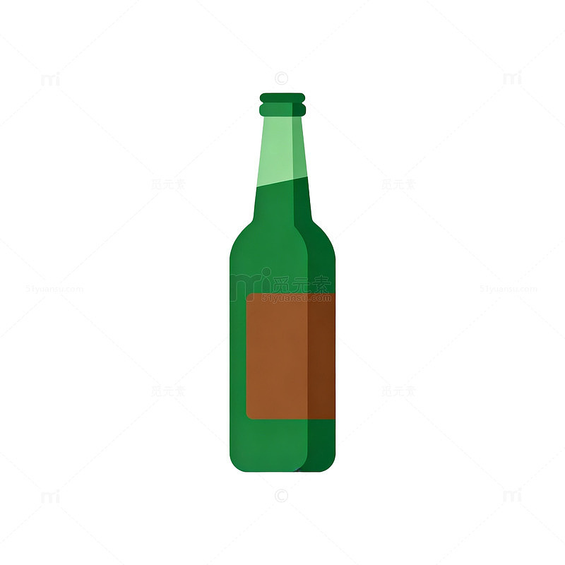 扁平化酒瓶插画素材