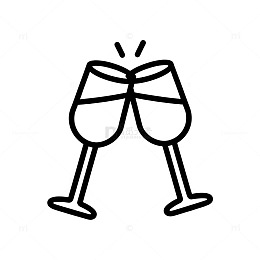 简约酒杯庆祝图案
