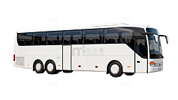 白色长途客车矢量图