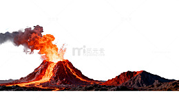 火山流星夜景观科幻素材