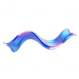 蓝紫渐变流动线条设计元素