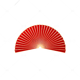 红色扇子简洁图案设计元素