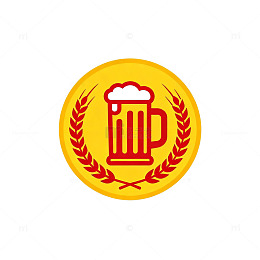 金色啤酒徽章图标设计