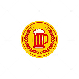 金色啤酒徽章标志设计