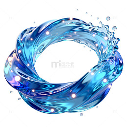 蓝色水环艺术图像