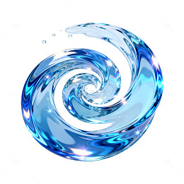 蓝色漩涡水波纹艺术图像