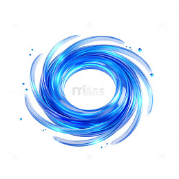 蓝色漩涡抽象艺术图案