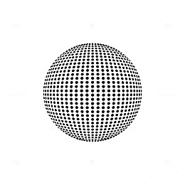 简约黑点球体图案设计元素