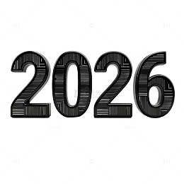 黑色立体2026新年素材