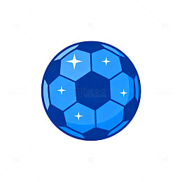 蓝色星空足球图标设计