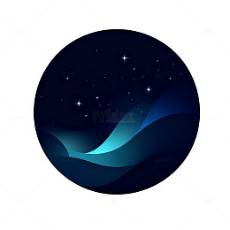 星空波浪圆形图案设计