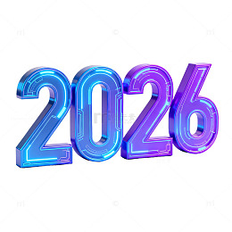 霓虹灯光2026新年数字艺术