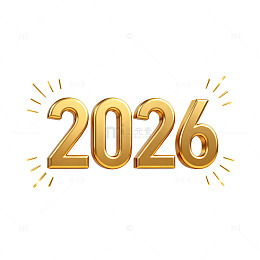 金色2026新年元素设计素材