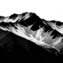 黑白素描山脉景观