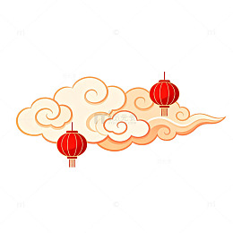 传统中国风云灯笼图案