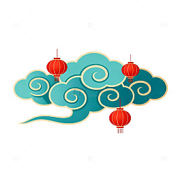 传统云纹灯笼图案设计元素