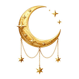金色月亮与星星吊饰图案