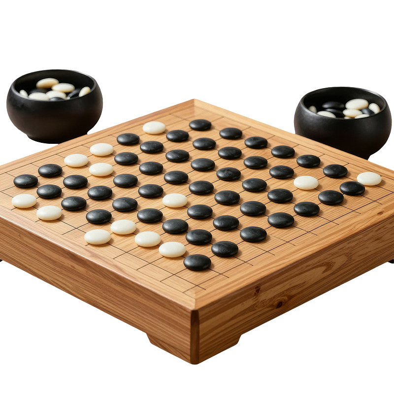 围棋棋盘与黑白棋子图片