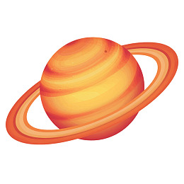卡通风格的土星行星图像