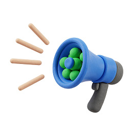 蓝色扩音器发出绿色光球