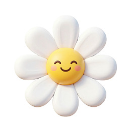 卡通微笑雏菊花朵图片