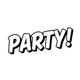 手绘风格的‘PARTY’艺术字